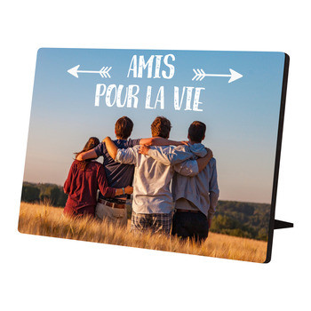 Photo sur bois à personnaliser - Amis - 18 x 13 cm