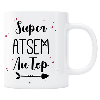 Mug Super ATSEM au top - rouge